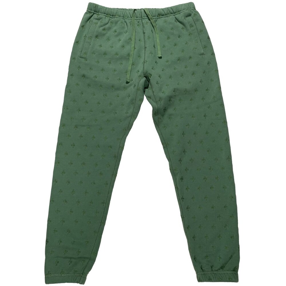 Octobers Very Own All Over Embroidered Monogram Sweatpants Green mens size S